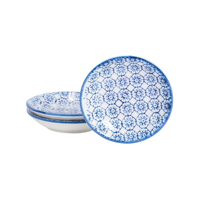 Nicola Spring Patterned Dipping Dishes - Small Bowls for Rice, Soy Sauce & Olive Oil, 10cm - Set of 3