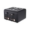 Pronti 4 Slice Stainless Steel Toaster Rose Trim Collection Black