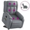 vidaXL Electric Stand up Massage Recliner Chair Armchair Grey Faux Leather