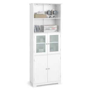 Costway 163cm Tall Storage Cabinet Kitchen Pantry Cupboard Sideboard White