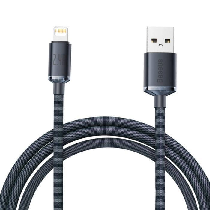 Baseus Crystal Shine Series Fast Charging Data Cable USB to iP 2.4A 2m-Black