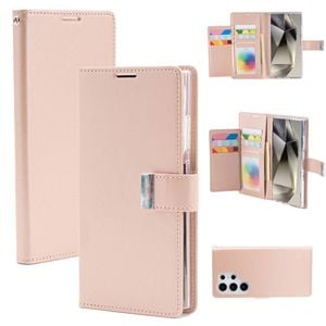 Goospery Rich Diary For Galaxy S24 Ultra - Rose Gold