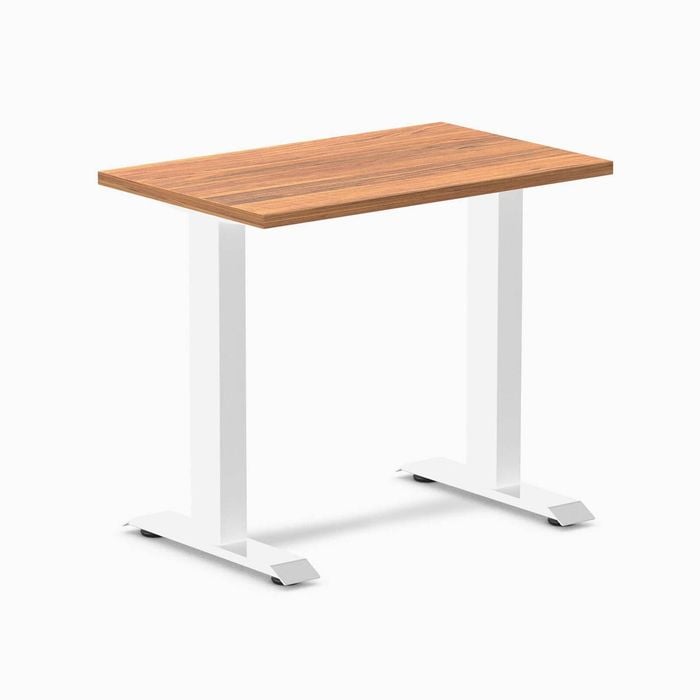 Desky Fixed Height Mini Prime Oak Desk 800x500mm White Leg