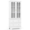 Costway 1.8m Pantry Cabinet 3-Tier Display Sideboard 2 Drawer-White