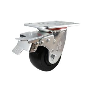 Easyroll 320kg 100mm J3 Series Nylon Swivel Brake Plate Mount Castors