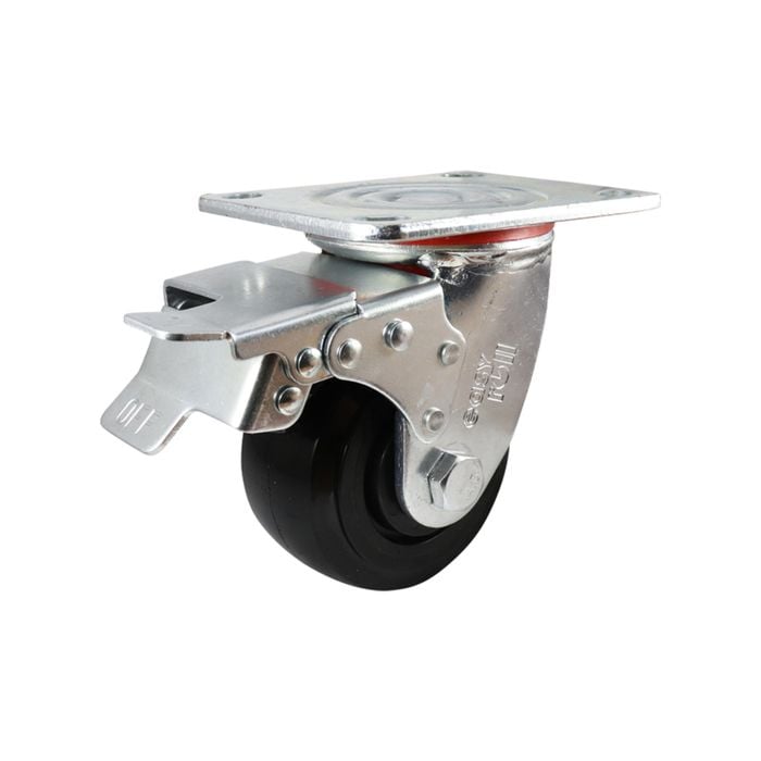 Easyroll 320kg 100mm J3 Series Nylon Swivel Brake Plate Mount Castors