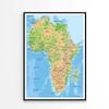 High Detailed Africa Physical Map  Print 100% Australian Made 90x120cm  (Poster)