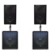 QTX Quad 555 2960W Active 2.2 PA System Bundle|15" Subwoofers + 15" PA Speakers & Poles