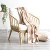 Renee Taylor Newport Checkered Cotton 130x170cm Knitted Throw - Tan
