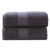 2pc Renee Taylor Bath Sheet/Towel Set Brentwood 650 GSM Low Twist Cotton Carbon