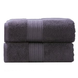 2pc Renee Taylor Bath Sheet/Towel Set Brentwood 650 GSM Low Twist Cotton Carbon