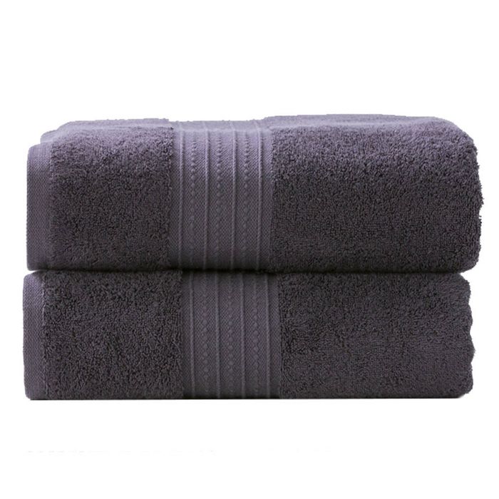 2pc Renee Taylor Bath Sheet/Towel Set Brentwood 650 GSM Low Twist Cotton Carbon
