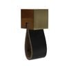 Adoored Cube Brushed Brass Cabinet Knob Leather - 4 Pack