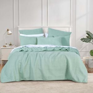 Bianca Cressida Cotton/polyester Sage Bedding Coverlet Set - Queen/king