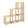 Nicolette Open Shelf Bookshelf Display Unit 3 Step Bamboo
