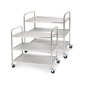 SOGA 2X 3 Tier 86x54x94cm Stainless Steel Food Cart Trolley – Size Large