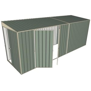 Build-a-Shed 1.5 x 5.2 x 2m Sliding Door Tunnel Shed with Side Doors - Green