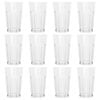 Argon Tableware 400ml Plastic Highball Glasses - Set of 12 - Clear Reusable Cocktail Champagne Fizz Cola Tumbler Drinking Cups