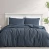 Ardor Soft Geo Textured Alexander Quilt Duvet Cover Set Queen Blue