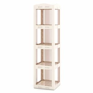 Costway 360°rotating Bookshelf 4-tier Corner Bookcase Display Shelf