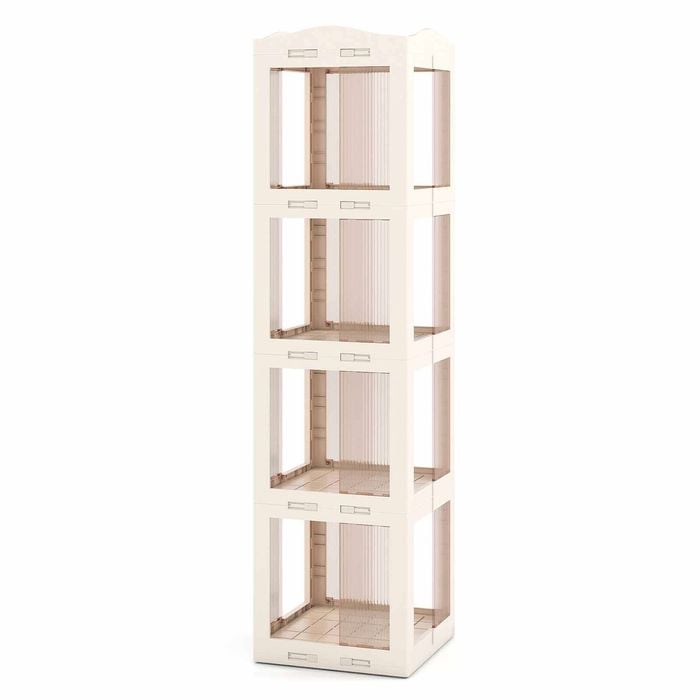 Costway 360°Rotating Bookshelf 4-Tier Corner Bookcase Display Shelf