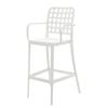 Frankie Resin Barstool with Arms - White