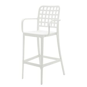 Frankie Resin Barstool with Arms - White