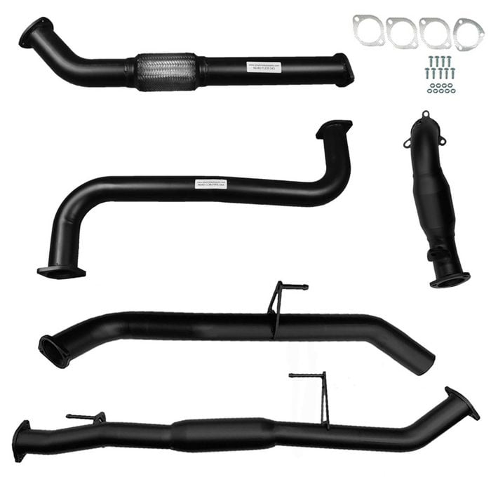 Ignite Exhausts Turbo Back For Nissan D40 Navara 2.5l Manual 3" Cat & Hotdog Black Aluminised Steel