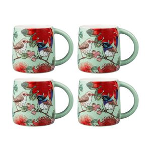 4x Maxwell & Williams Eloise Short Native Grace Fairy Wren Porcelain Mug 350ml