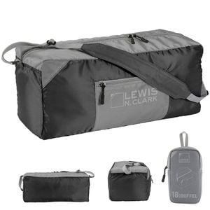 Lewis N. Clark 18" Packable Foldable Travel Compact Duffle  Black/Grey