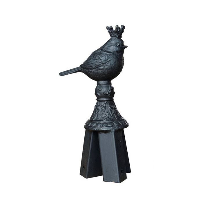 Stake Top Royal Bird Cast Iron Ornament Yard/Patio Garden Decor Black Assorted