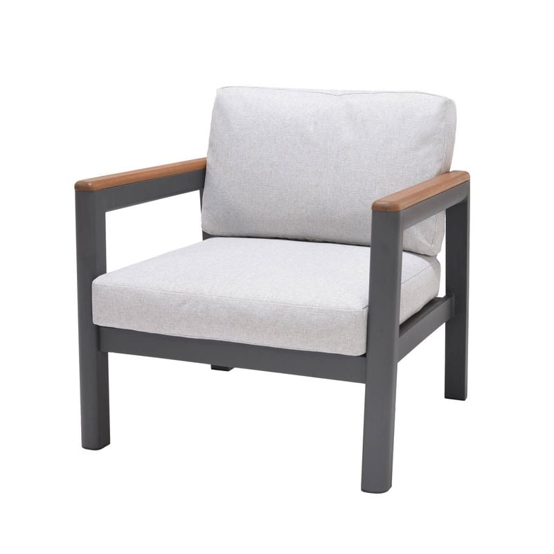Mimosa  1 Seater Charcoal Rhone Aluminium Lounge With Cushion