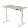 Ufurniture Standing Desk Electric Height Adjustable Whole Piece Oak Desktop and White Frame 100cm