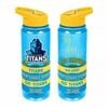 NRL Tritan Drink Water Bottle 650ml - (New) Gold Coast Titans - 4 Rubber Bands