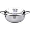 NNEOBA 304 Stainless Steel Deep Frying Pot with Thermometer And Lid Silver