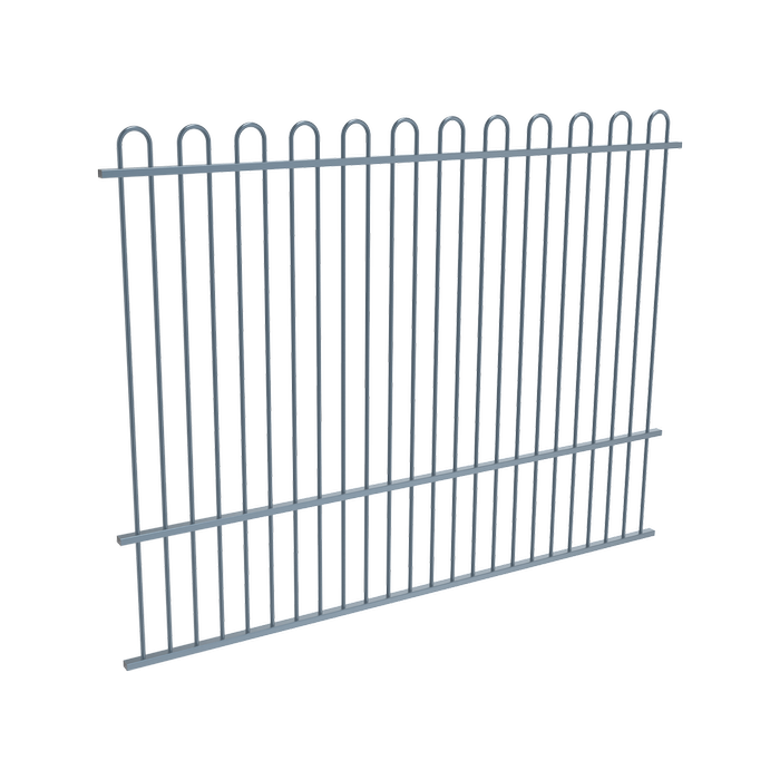 ProtectorAl 1201 - 2399 x 1800mm Deep Ocean Aluminium Loop Top Pool Fence Panel With Mid Rail