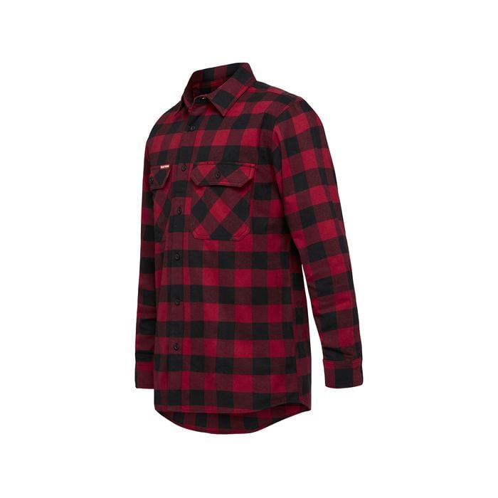 Hard Yakka Red Check Flannel Foundations Long Sleeve Shirt - Size L