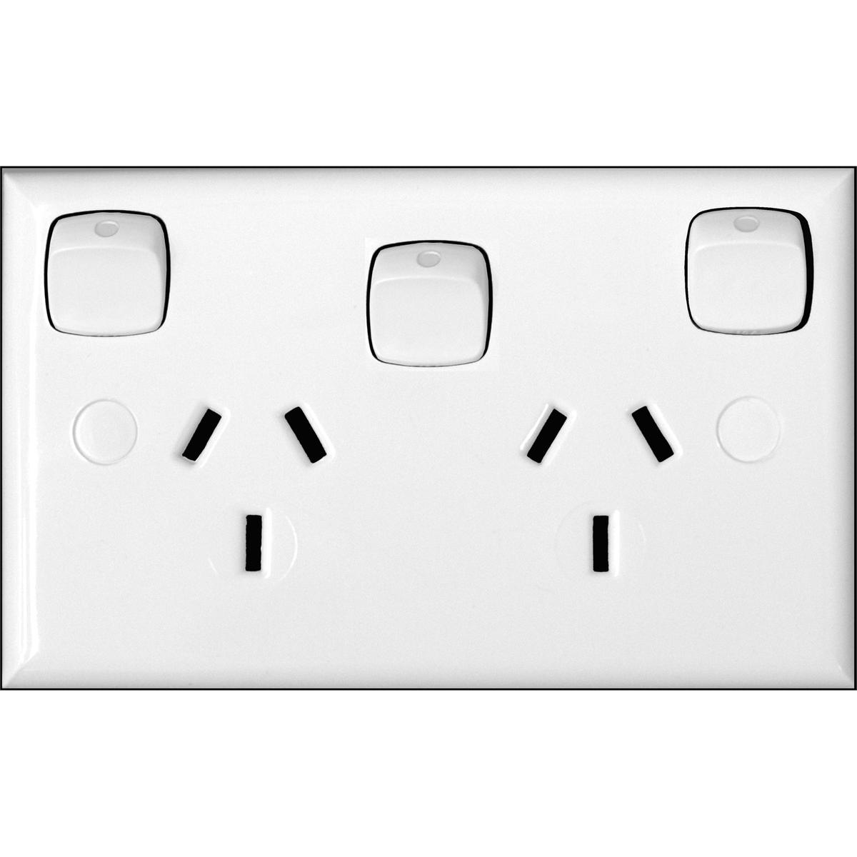 HPM 10A Double Powerpoint with Extra Switch - Bunnings Australia