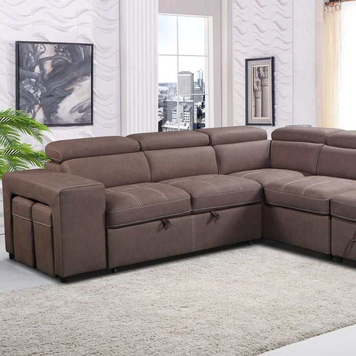 Maxis 2 Seater Sofa Lounge Bed With Right Hand Facing Chaise And Storage Ottoman
