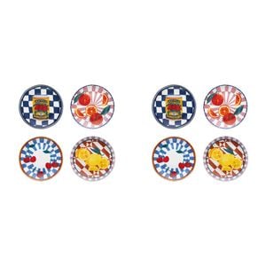 8pc Porto Valentina Porcelain Side Plates 20cm Assorted