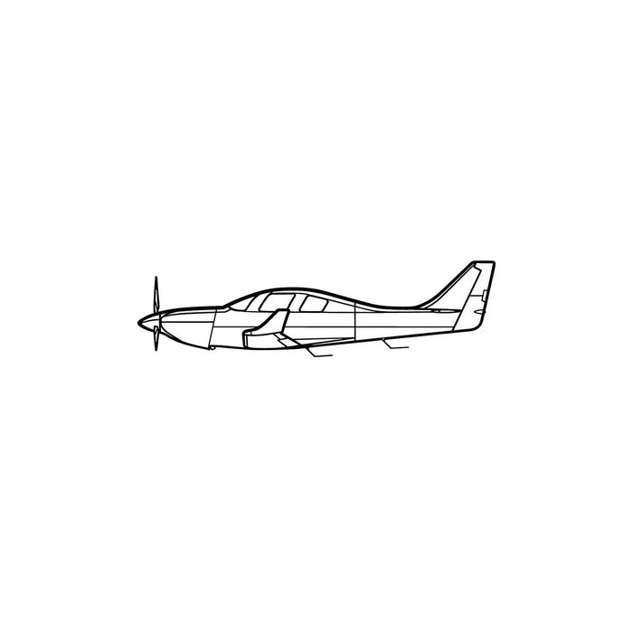 Ignite Laser Lancair IV-P - High-Performance Pressurized Kit Aircraft Silhouette Metal Wall Art Coated Black 23.6 inch - 60 cm