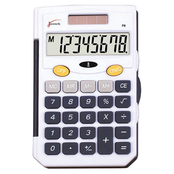 Jastek Portable Pocket 8 Digit Dual Powered School/work Calculator Blue
