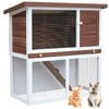 Advwin Rabbit Cage Hutch Chicken Coop Pet Playpen Enclosure Wooden w/ramp Run