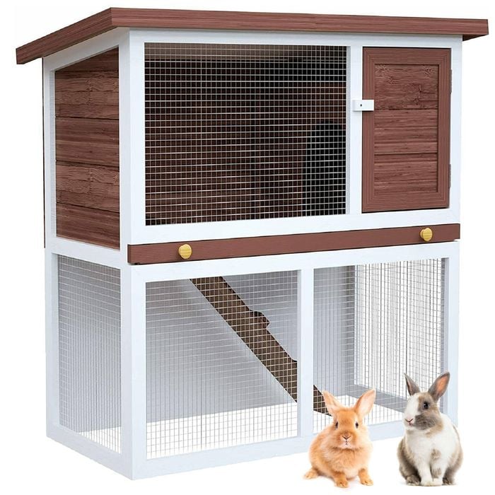 Advwin Rabbit Cage Hutch Chicken Coop Pet Playpen Enclosure Wooden w/ramp Run