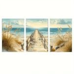 3pcs Beach Sand Dunes & Pier Scenic Print 100% Australian Made 3 x 40x60cm (Metal Print)