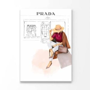 Modern Girl with Hat  Print 100% Australian Made 40 x 50cm  (Acrylic)
