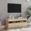 vidaXL TV Cabinet with LED Lights Sonoma Oak HiFi Plasma Stereo Furniture
