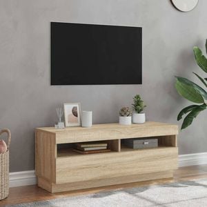vidaXL TV Cabinet with LED Lights Sonoma Oak HiFi Plasma Stereo Furniture