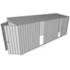 Build-a-Shed 1.5 x 5.2 x 2m Dual Single Sliding Side Door Skillion Shed - Zinc