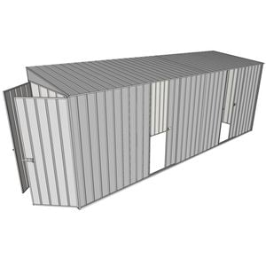Build-a-Shed 1.5 x 5.2 x 2m Dual Single Sliding Side Door Skillion Shed - Zinc